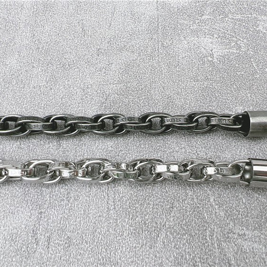 Vintage Six-Character Mantra Twisted Dragon Bone Titanium Steel Bracelet.