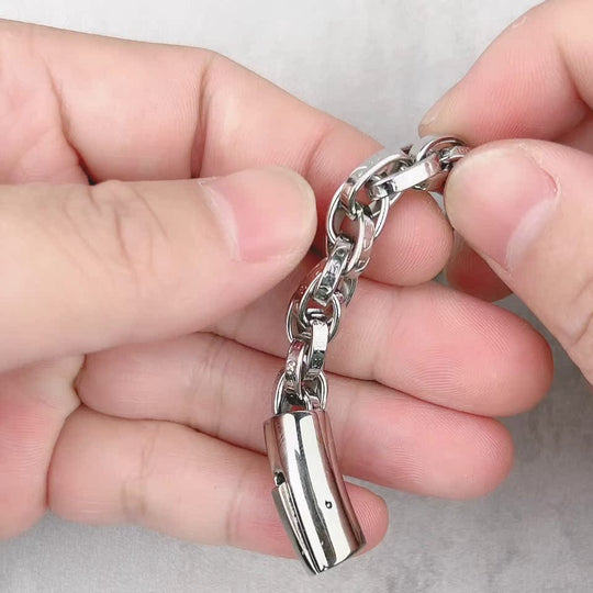 Vintage Six-Character Mantra Twisted Dragon Bone Titanium Steel Bracelet.