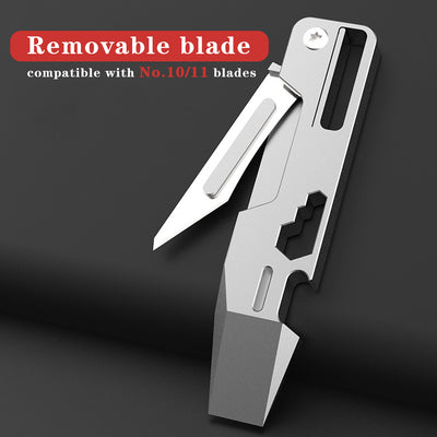 The Baton: 9-in-1 Titanium EDC Pocket Tool Keychain Folding Knife
