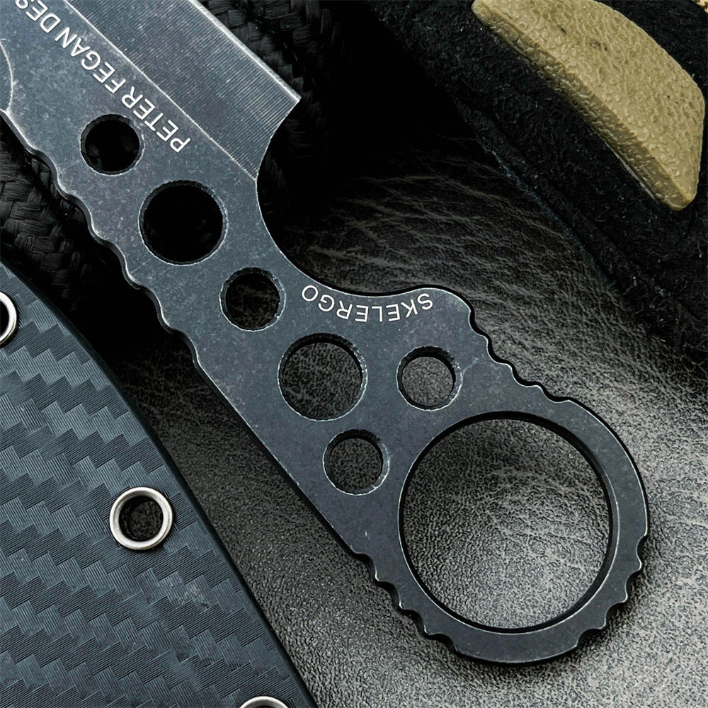 The Boke:440C Steel Fixed Blade Finger Loop EDC Tactical Knife