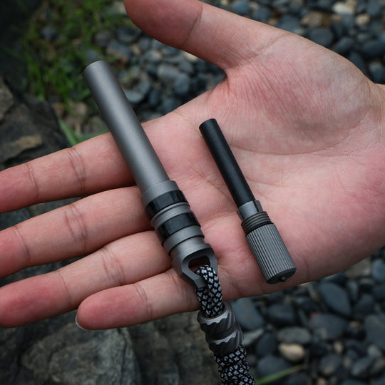 The SparkX - Titanium All-in-One Quick Release Firestarter