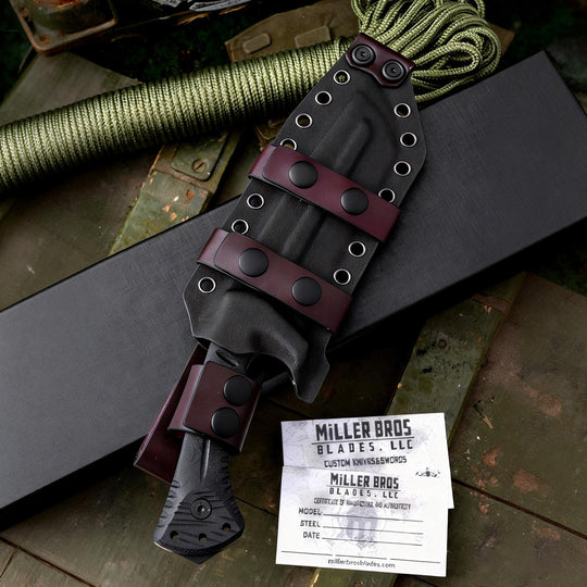 TitanForce D2 Survival Knife — D2 tool steel, survival, tactical, heavy-duty, durable,with K-sheath
