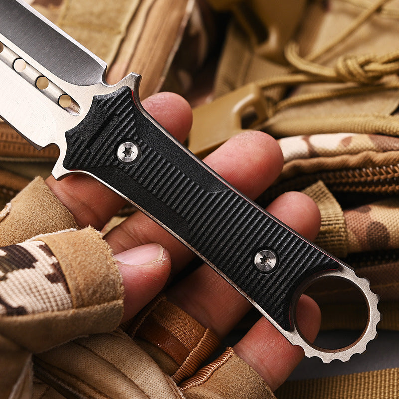 The Ashthalen:Fire Starter & Sharpener with Compass Fixed Blade Knife
