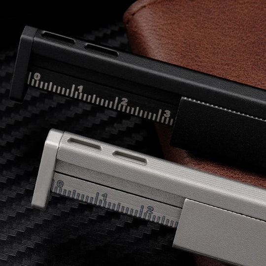 The TriRuler:Titanium Drafting Built-In Mini Pencil EDC Multi-Tool