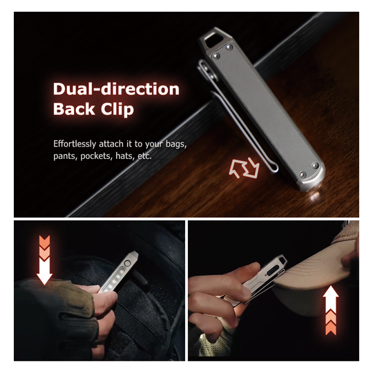 EchoSwitch: Titanium Magnetic Dual-Light EDC Flashlight