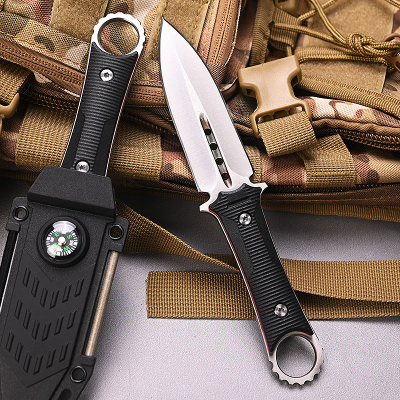 The Ashthalen:Fire Starter & Sharpener with Compass Fixed Blade Knife