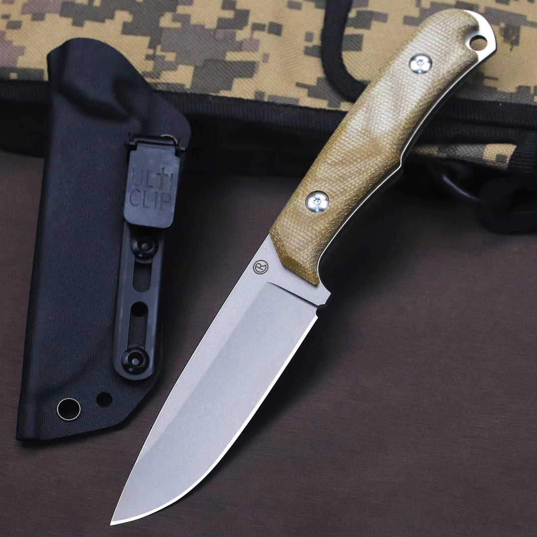 The Ravik:D2 Steel Minimalist Fixed Blade EDC Knife