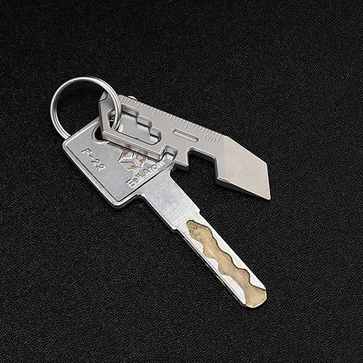TC07D – Titanium Keychain Tool With Screwdriver, Opener, Ruler & Wrench