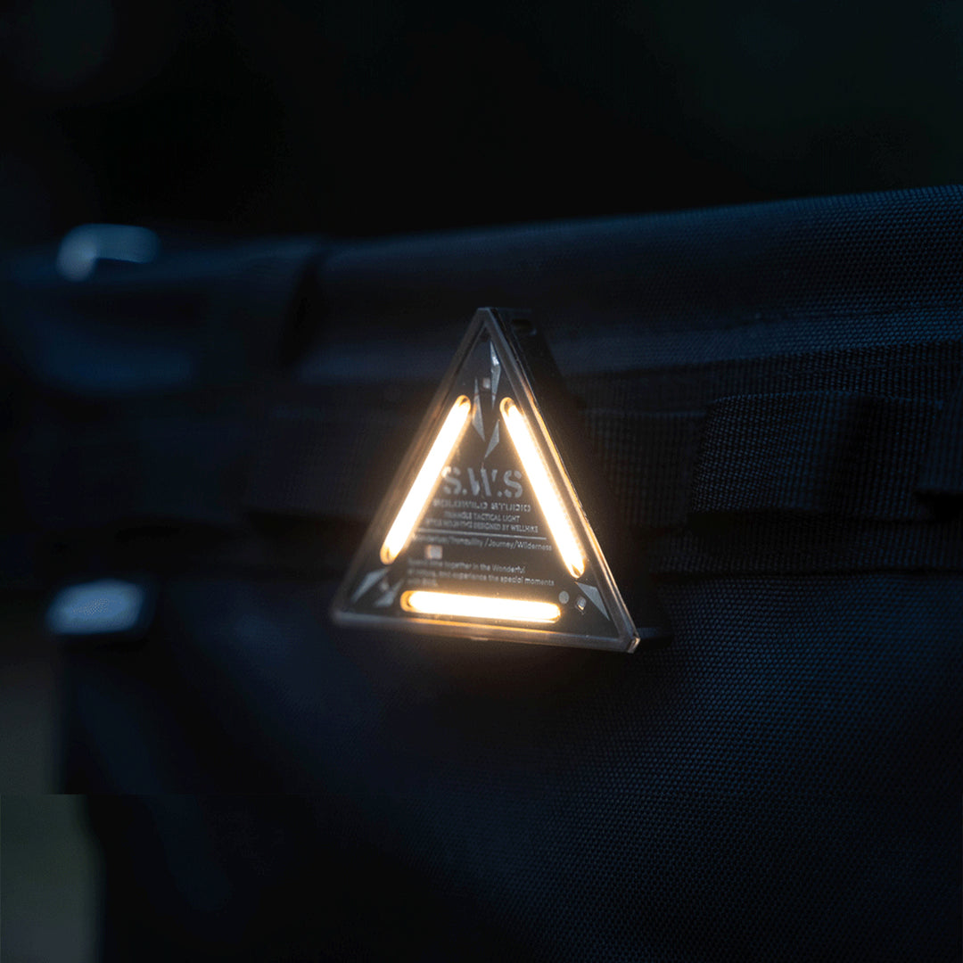 TriBadge - Rechargeable Triangle Clip Light For Camping, Warning Signal & EDC