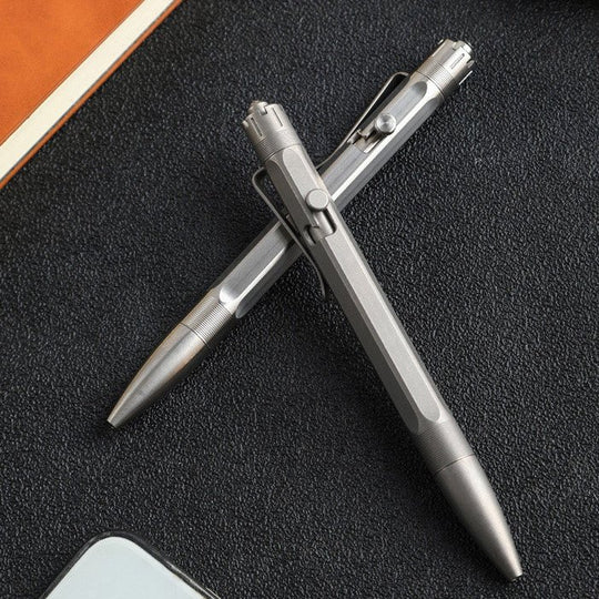The Meteor:Titanium Bolt Action EDC Tungsten Steel Tactical Pen
