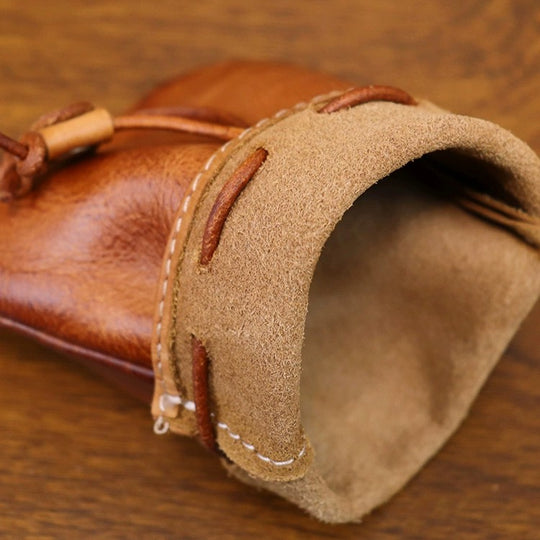 ADD-ONS: Leather Coin Pouch – Handcrafted EDC Drawstring Wallet