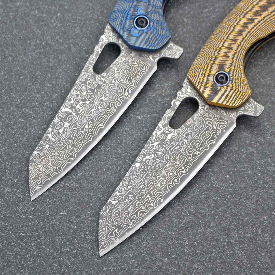 The Dravex:Damascus Steel Pocket EDC Folding Knife with G10 Handle