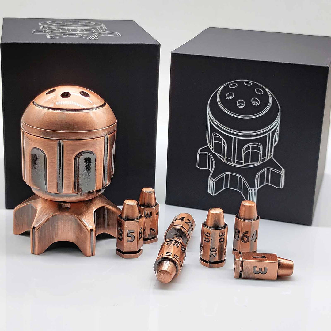 RocketDice – EDC Fidget Toy Rotating Metal Dice Set