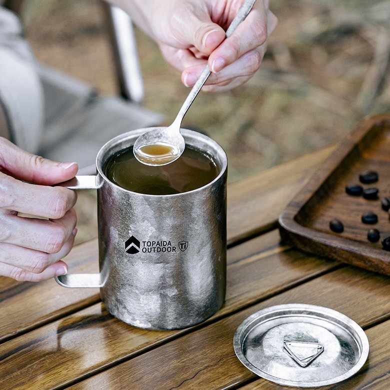 The Lumo:Pure Titanium Frosted Mug Double Wall Cup