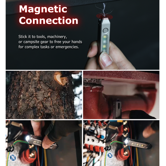 EchoSwitch: Titanium Magnetic Dual-Light EDC Flashlight