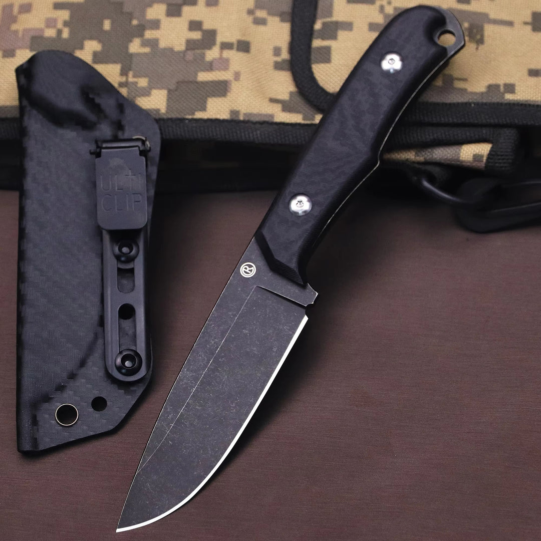 The Ravik:D2 Steel Minimalist Fixed Blade EDC Knife