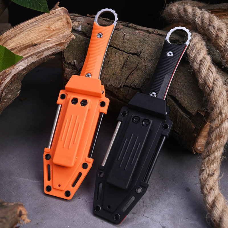 The Ashthalen:Fire Starter & Sharpener with Compass Fixed Blade Knife