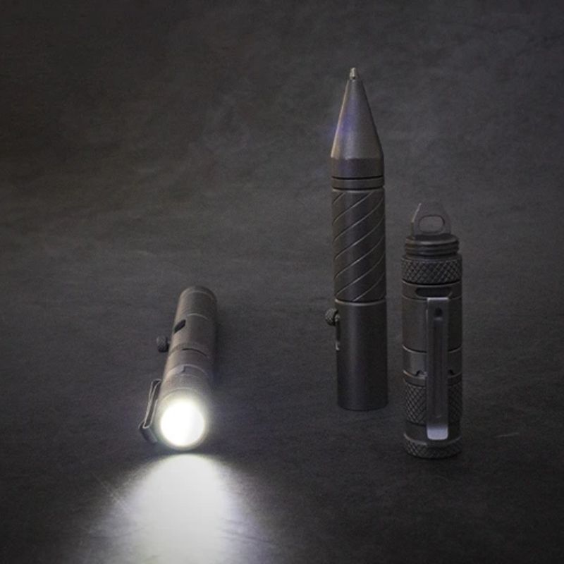 BoltLite: Titanium Pen, Flashlight & Pry Bar in One