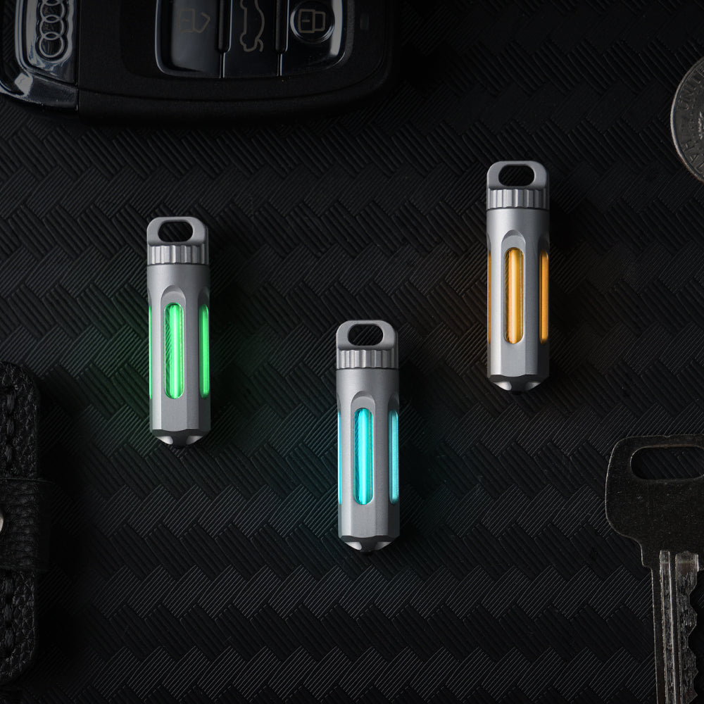 NoxTi Tritium Keychain — Halloween Limited Edition | Exclusive Halloween Pattern & Orange Glow