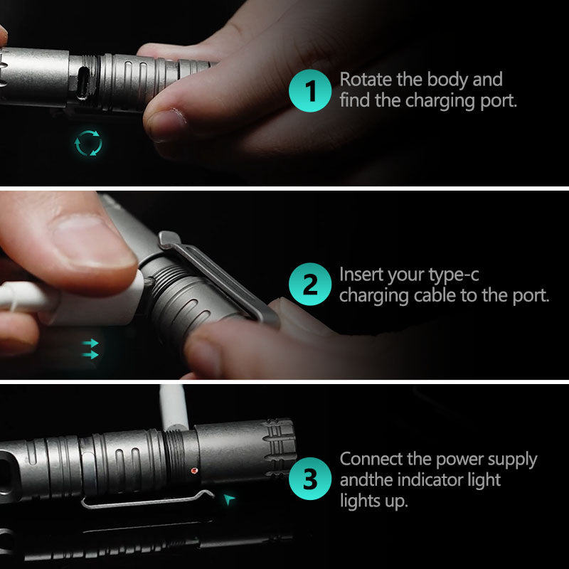 The Wayfinder: Titanium Mutil Rechargeable Flashlight