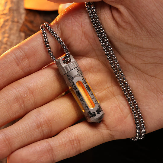 NoxTi Tritium Keychain — Halloween Limited Edition | Exclusive Halloween Pattern & Orange Glow