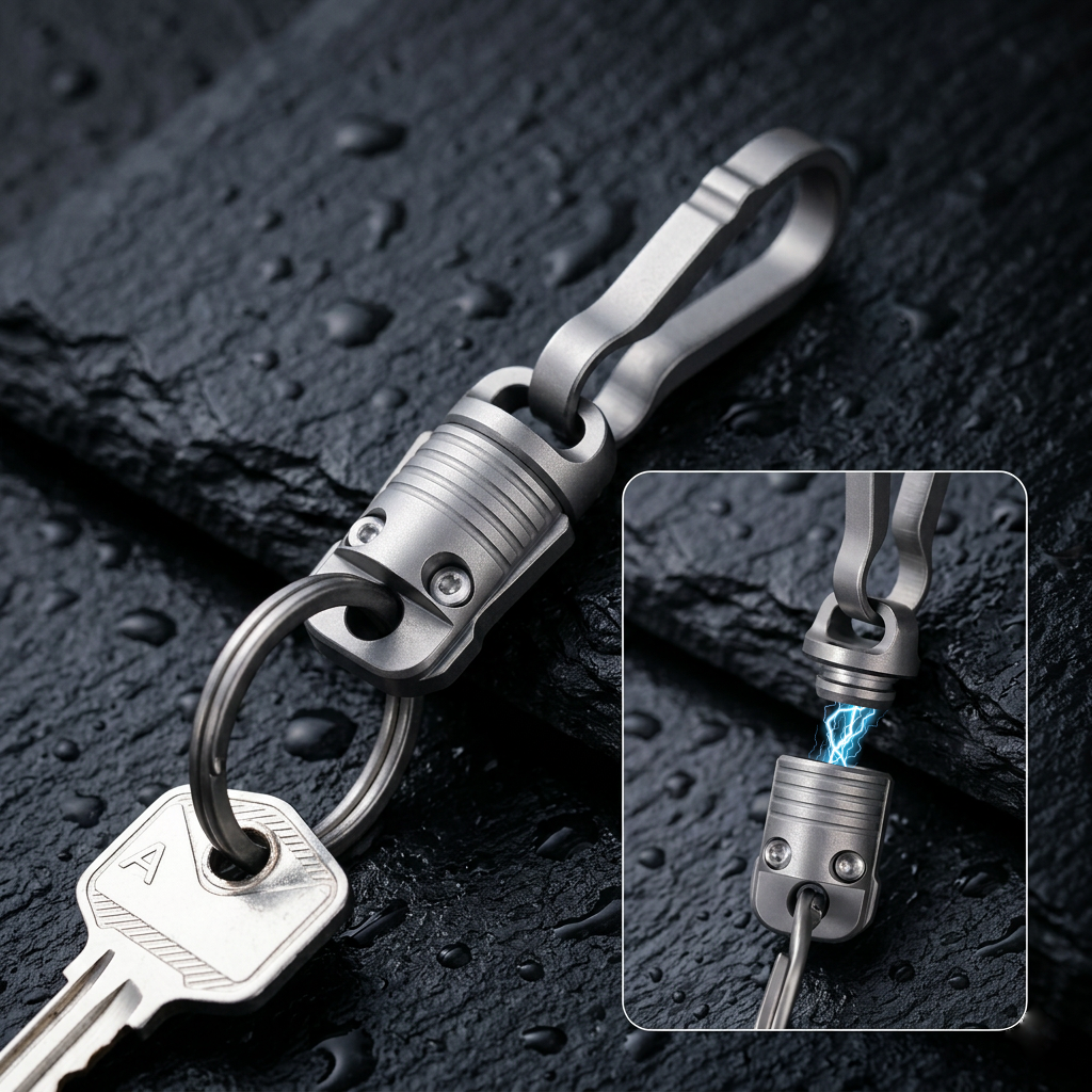 Magic Levitation:Titanium Alloy Magnetic Keychain Universal Snap Connector Buckle Set