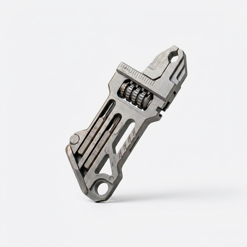 Pocket Transformer:Titanium EDC 6-in-1 Wrench Bottle Opener Bit Driver Multi-tool Gear