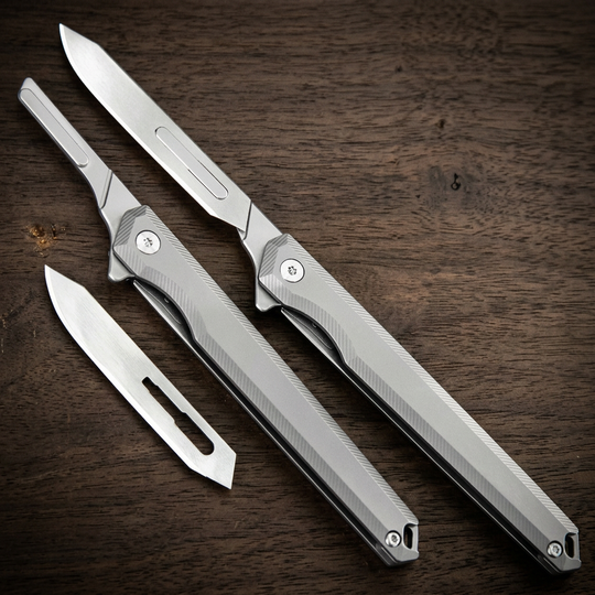 The Scalpelix:Titanium Bearing Replaceable Blade EDC Folding Knife