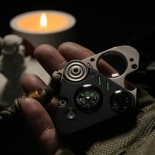The Nexor:7-in-1 Outdoor EDC Tool & Compass Keychain