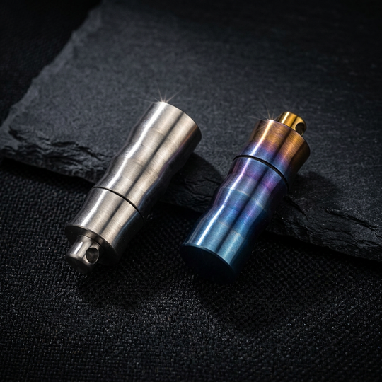 The TiKora:Mini Titanium Pendant Capsule Case