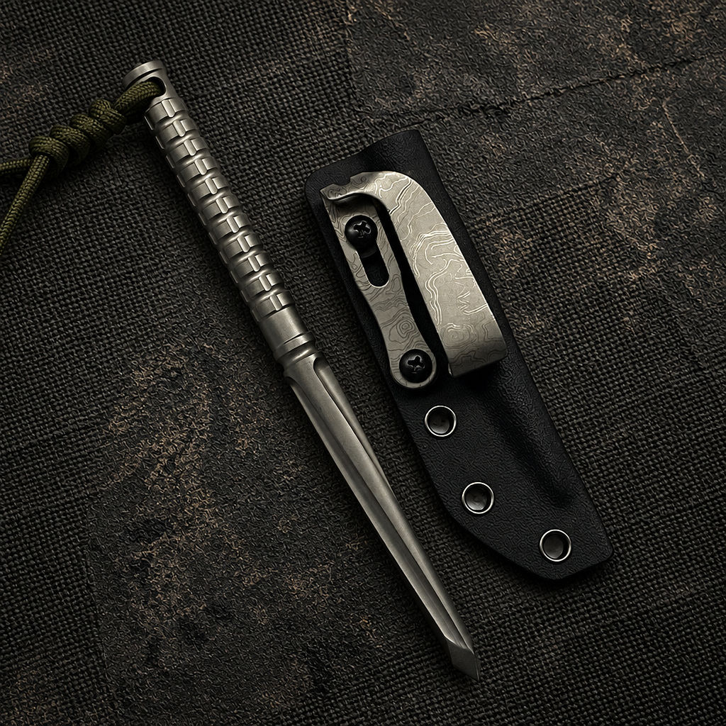 TitanSpike:Titanium Tactical Utility EDC Tool with K-Sheath