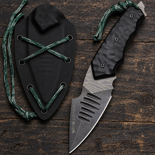 The Zharvex:D2 Steel Fixed Blade Outdoor Survival EDC Knife with Sheath