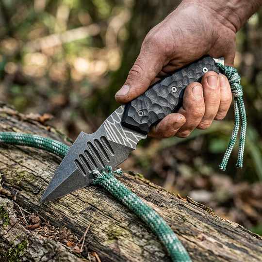 The Zharvex:D2 Steel Fixed Blade Outdoor Survival EDC Knife with Sheath