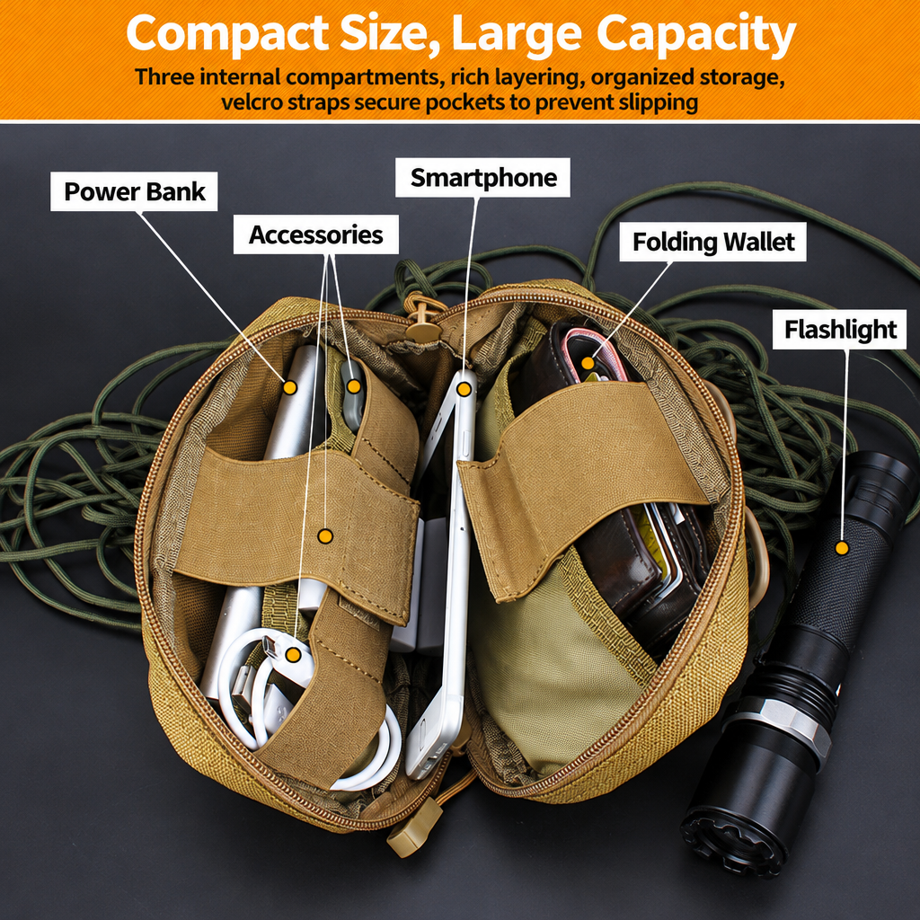 The TrekPod: Cordura Fabric Tactical Belt MOLLE Phone Waist Pack