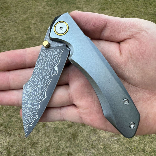 Silver Shark-Lightweight Damascus VG10 EDC Folding Pocket Clip Knife