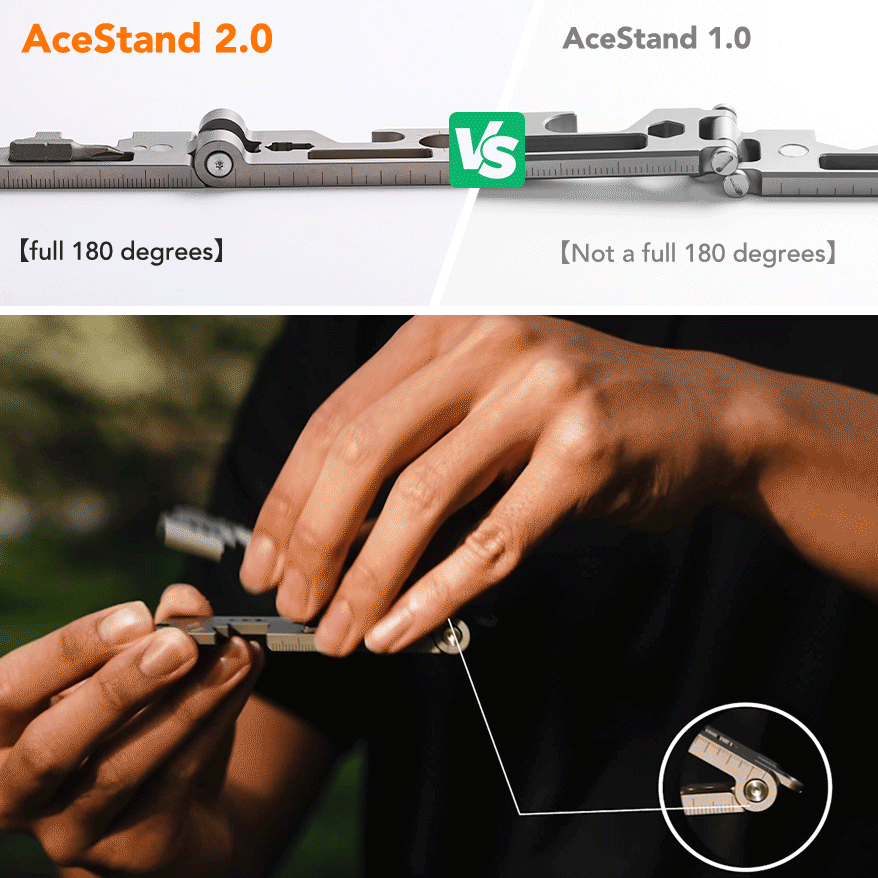 AceStand 2.0 - The Magnetic All-in-1 Titanium EDC Phone Stand