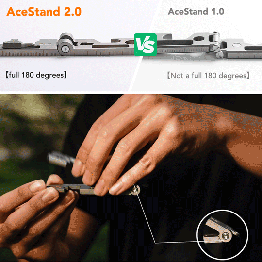 AceStand 2.0 - The Magnetic All-in-1 Titanium EDC Phone Stand