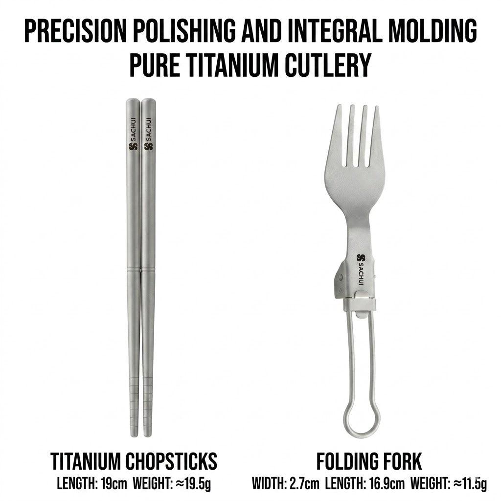 Apex Titanium Folding Cutlery Set | Anti-Corrosion & Ultralight