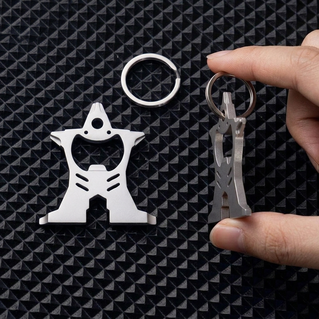 Ultralight Precision: The Ultimate EDC Humanoid Multi-Tool Keyring – Sleek, Compact & Versatile