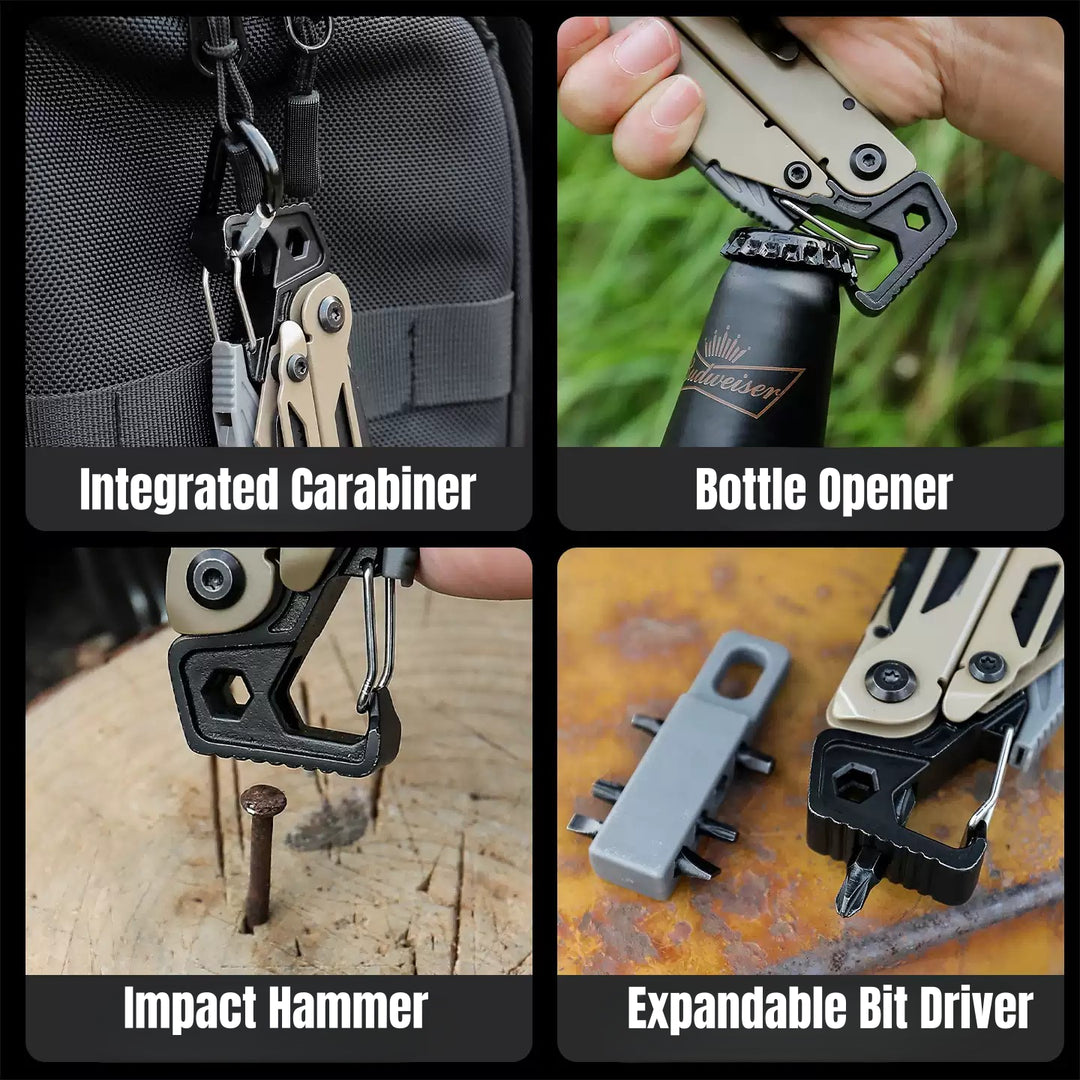 Solar Chase Pliers | 14-in-1 Tactical Multitool with Fire Starter & Saw | Heavy Duty 420 Steel for Survival & EDC