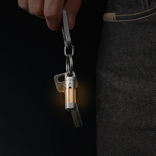 NoxTi Tritium Keychain — Halloween Limited Edition | Exclusive Halloween Pattern & Orange Glow