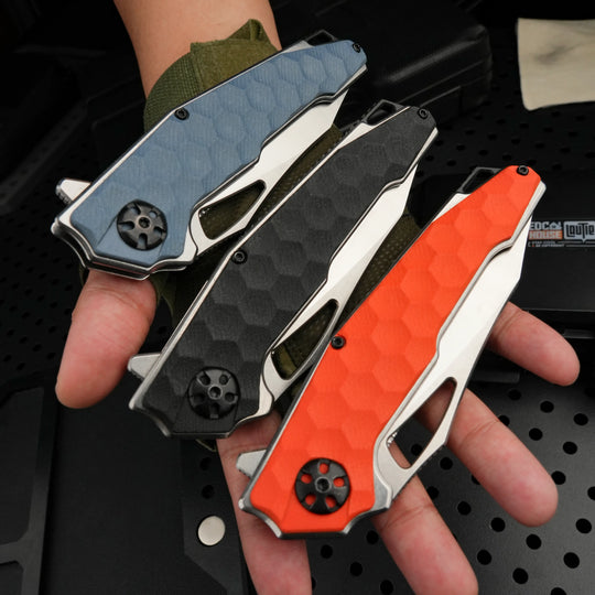HexGrip G10 Folding Knife – 5Cr Stainless Steel EDC Flipper | Outdoor, Camping & Everyday Carry