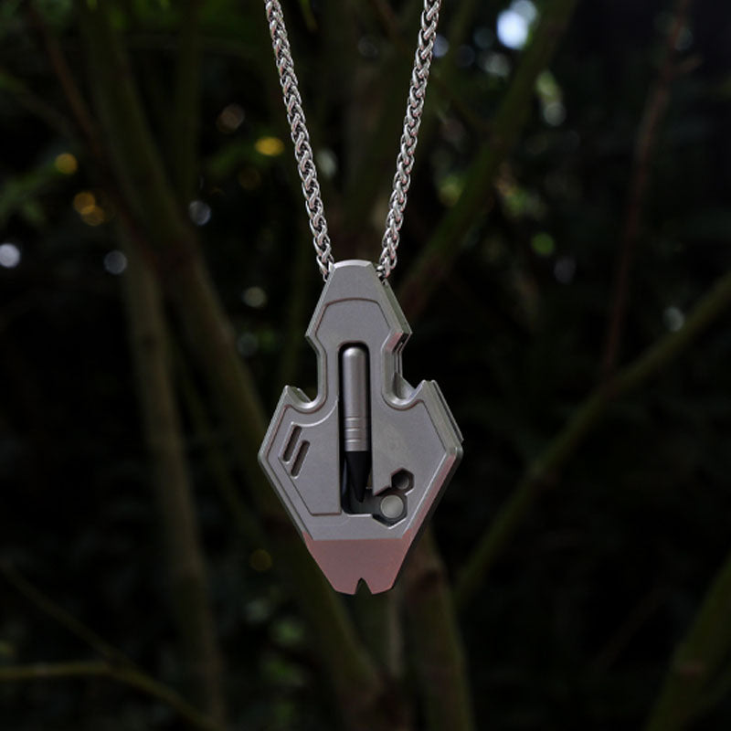 The Flounder 2.0: 13-in-1 Titanium EDC Multitool Pendant