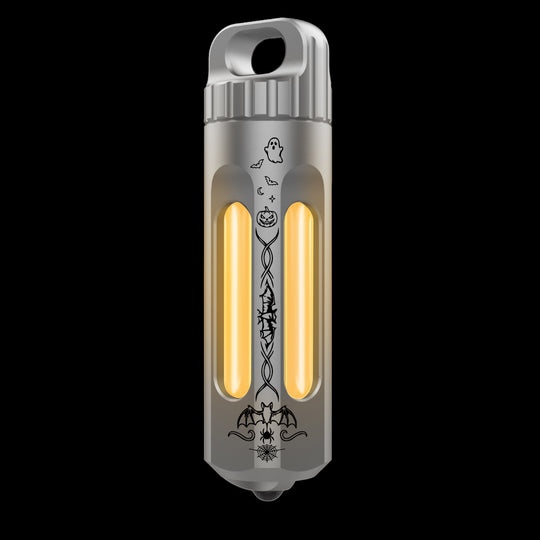 NoxTi Tritium Keychain — Halloween Limited Edition | Exclusive Halloween Pattern & Orange Glow