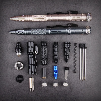 SpinStrike : 9 in 1 Multifunctional Heavy-Duty Ballpoint Pen