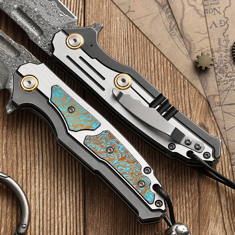 Goliath Rex – Handcrafted Damascus Steel Folding Knife