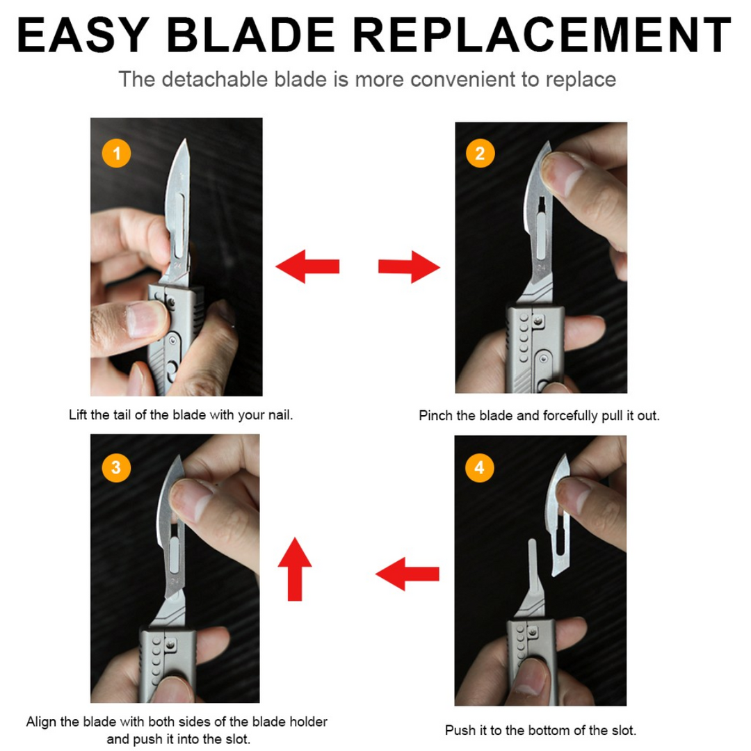 TiRoto:Ti EDC Utility Knife with Easy Blade Replacement.
