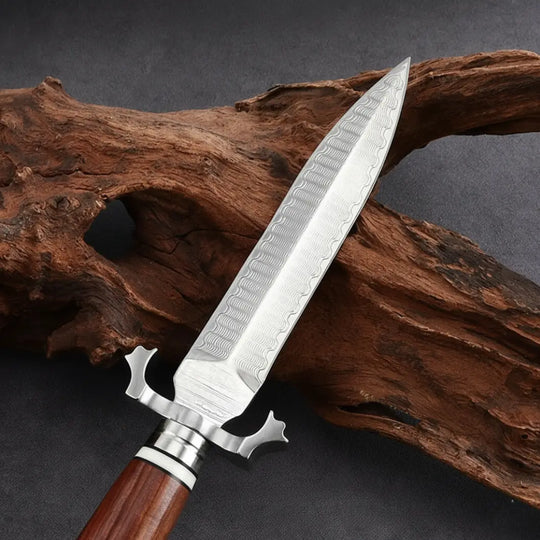 Excalibur Elite | Handcrafted Damascus Steel EDC Fixed Blade Outdoor Hunting Knife