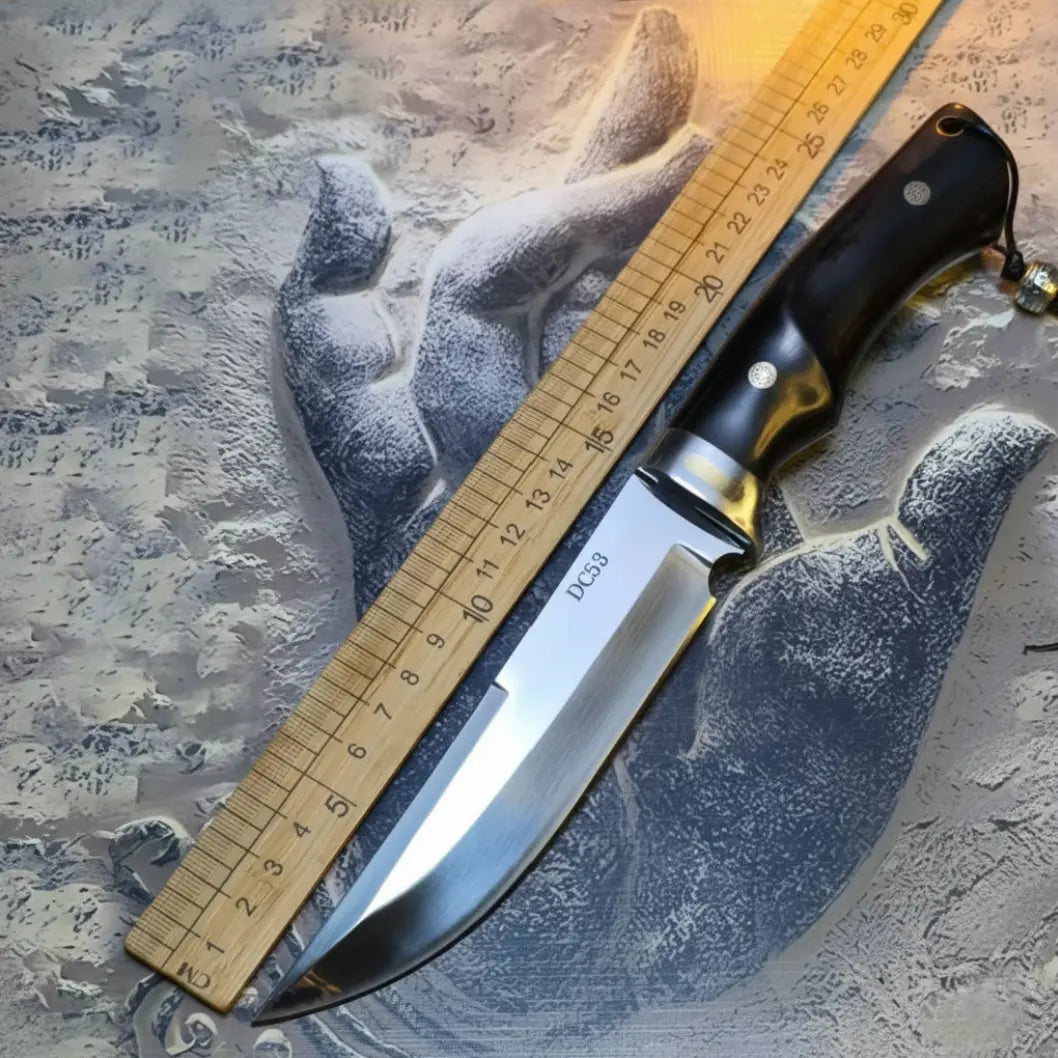 Evening Breeze - DC53 Tactical Straight Knife With Ergonomic Ebony Handle