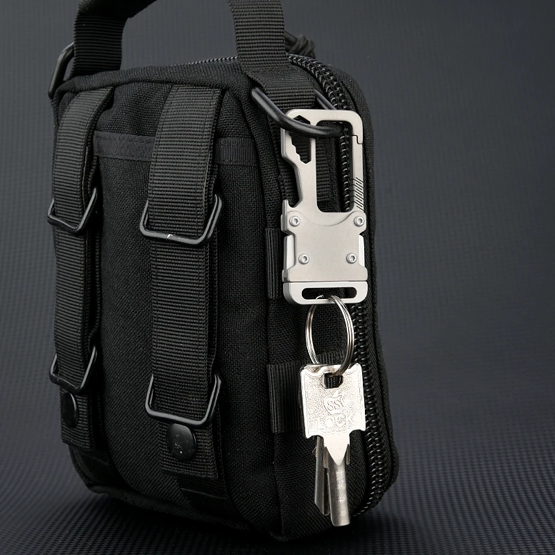 KeyRazor: Titanium Carabiner Keychain Clip